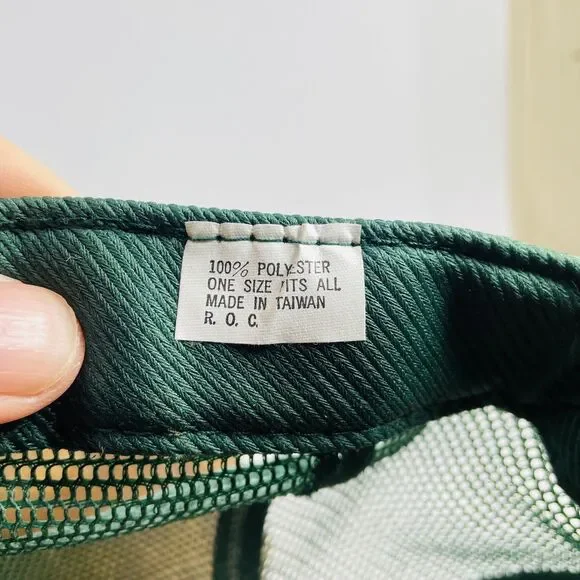 Cabela's Logo Hat Men's Snapback Green White Vintage Trucker Cap Mesh Hunt Fish - Picture 6 of 9